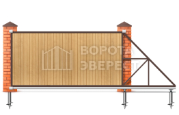 Откатные ворота 3000×2000 на винтовых сваях ВЭ-5319